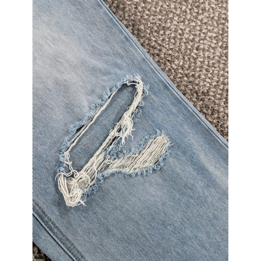 Vervet Los Angeles V2473 Distressed Wide Leg Jeans Light Wash Cotton Size 28 - Picture 4 of 16